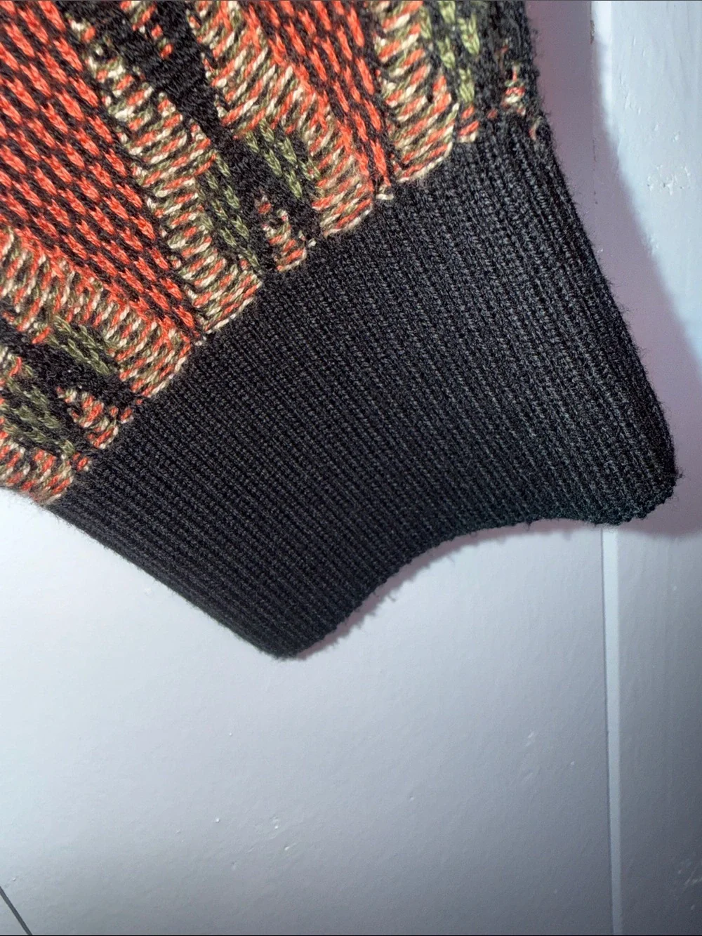 Zara Rust & Black Diamond-Pattern Crewneck Sweater
